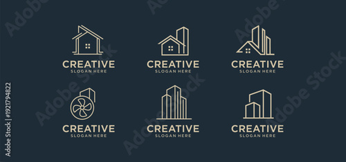 CoolHome Air Conditioning logo, Modern HVAC Home Cooling logo with Snowflake combination