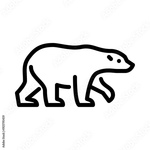 polar bear side view outline icon. polar bear line illustration.
