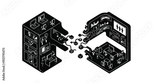 disassembled robot parts illustration