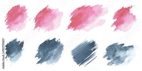 Ink brushstroke and paintbrush template with splashes grunge. Vector set black ink brush stroke. Dirty artistic design elements. Grunge splatter, dirt stain, brush with drops blots. ink box . Vector 