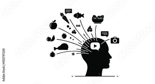 Creative ideas and inspiration concept with human head