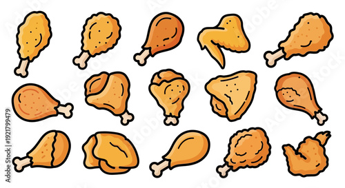 Collection of Chicken Drumsticks and Thighs.