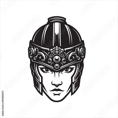 Ancient Warrior Portraits – A Collection of Black and White Vector Art Icons. Ancient warriors and historical heroines from various civilizations are illustrated in a black and white vector line art