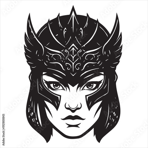 Ancient Warrior Portraits – A Collection of Black and White Vector Art Icons. Ancient warriors and historical heroines from various civilizations are illustrated in a black and white vector line art