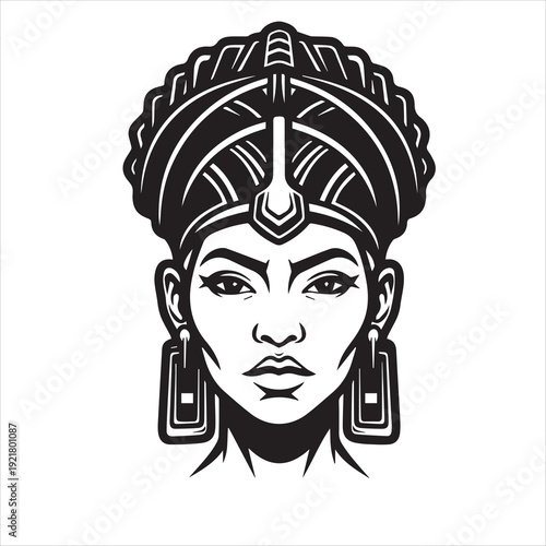 Ancient Warrior Portraits – A Collection of Black and White Vector Art Icons. Ancient warriors and historical heroines from various civilizations are illustrated in a black and white vector line art