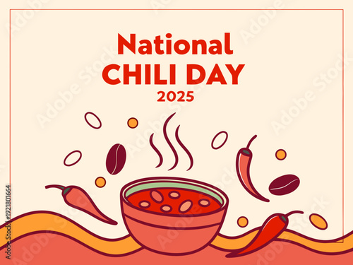 National Chili Day 2025 celebration with bowl of chili and ingredients