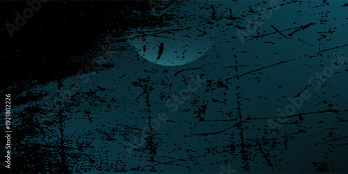 Grunge Teal Texture With Moonlit Scratches: Dark Abstract Night Background For Design And Overlay eps 10