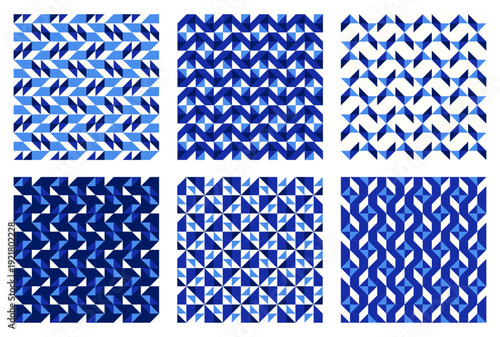 Color tessellation collection, bundle of modern seamless vector patterns