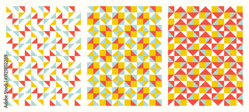Color tessellation collection, bundle of modern seamless vector patterns