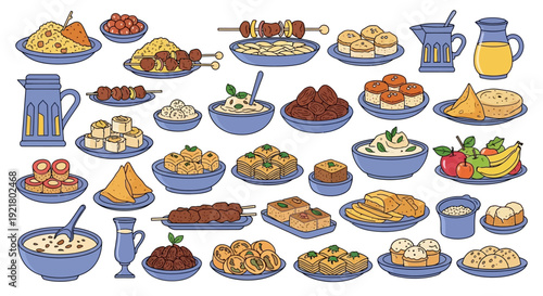 Variety of food on plates.