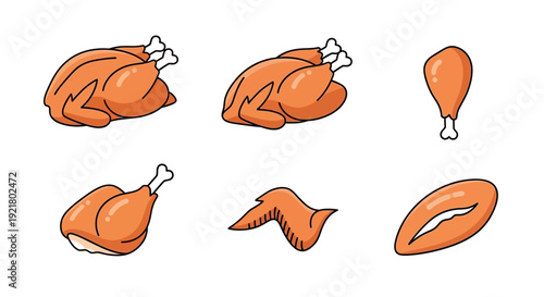 Raw Turkey Meat Pieces Displayed.