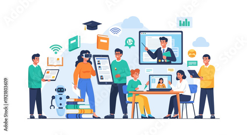 E-learning and EdTech Future: Students Using Virtual Reality, AI Robotics, and Online Courses for Digital Education