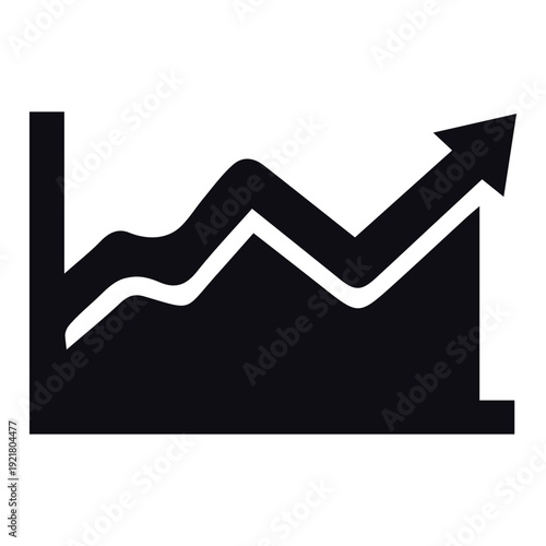 Business Growth Chart Icon Showing Upward Trend
