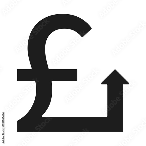 Rounded British Pound Upward Arrow Icon