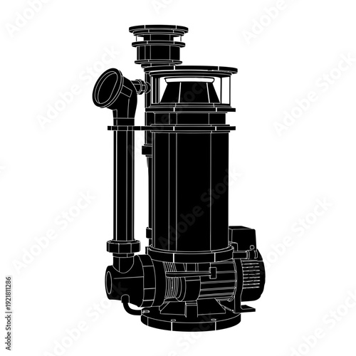 Aquarium Protein Skimmer Silhouette for Marine Tank Filtration Systems