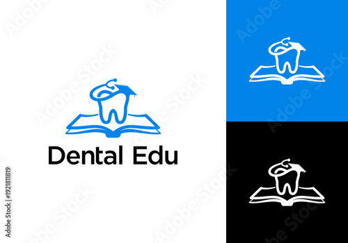 dental education icon logo design vector, dental university or dental specialist logo