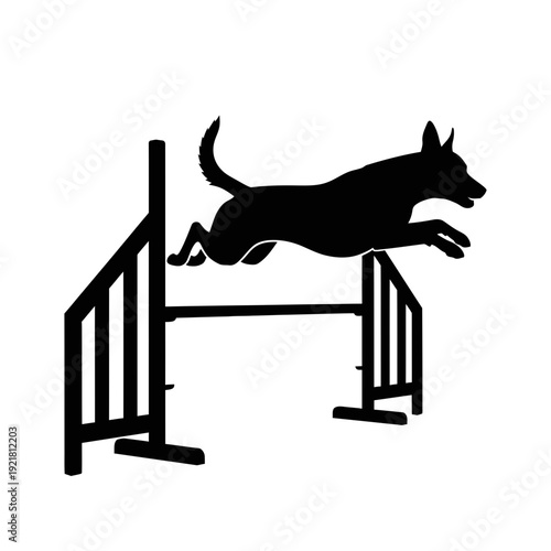 Dog Agility Jump Hurdle Silhouette for Active Canine Sports Training