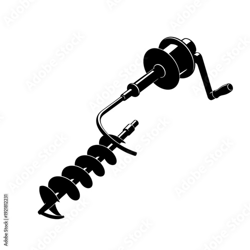 Drain Snake Auger Silhouette for Plumbing Clog Removal Repair Tools