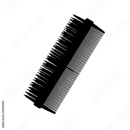 Fine Toothed Flea Comb Silhouette for Pet Parasite Grooming Care