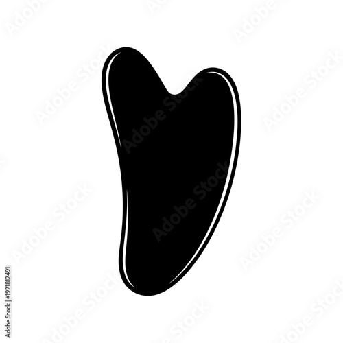 Rose Quartz Gua Sha Scraping Tool Silhouette for Skin Care Therapy