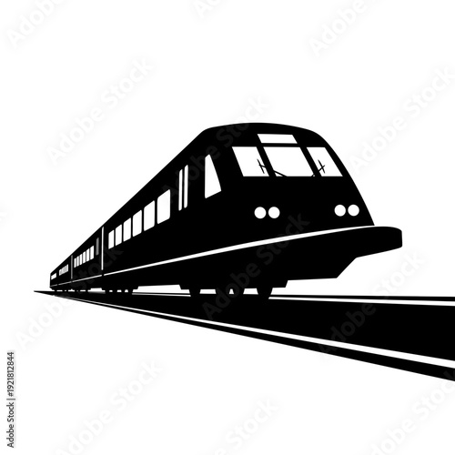 Magnetic Levitation Maglev Train Silhouette for Future Railway Tech