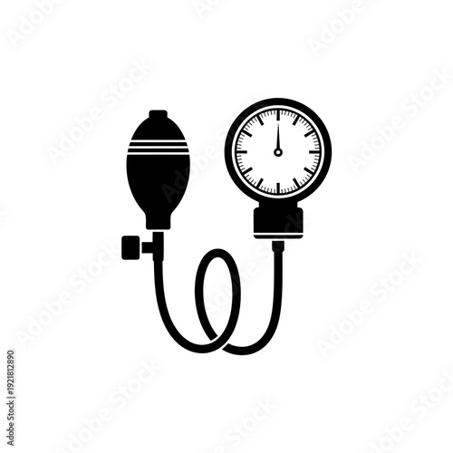 Manual Sphygmomanometer Silhouette for Blood Pressure Monitoring and Healthcare Concepts