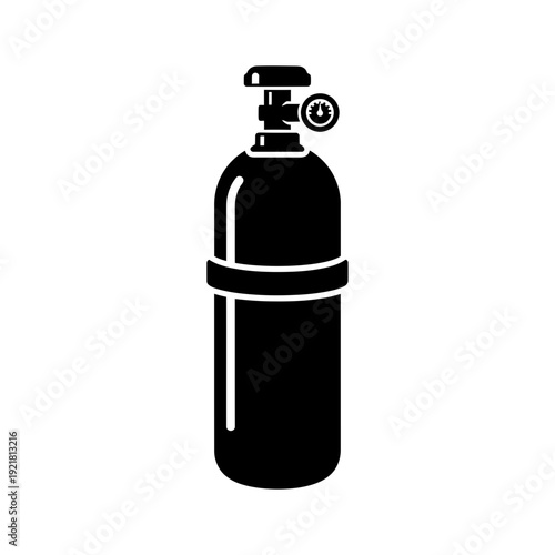Oxygen Cylinder Tank Silhouette for Hospital Medical Gas and Emergency Breathing Aid