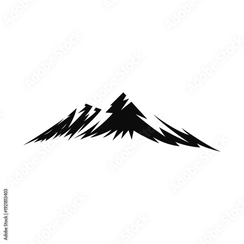Mountain Summit Peak Hill Rock with Adventure Outdoor logo design	