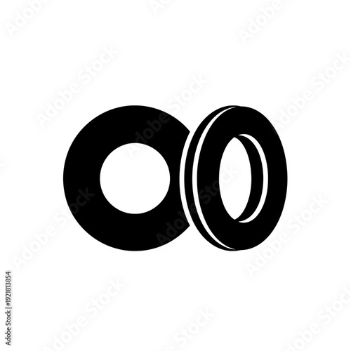 Rubber Washer O-Ring Seal Silhouette for Plumbing Fittings and Hardware Leak Prevention