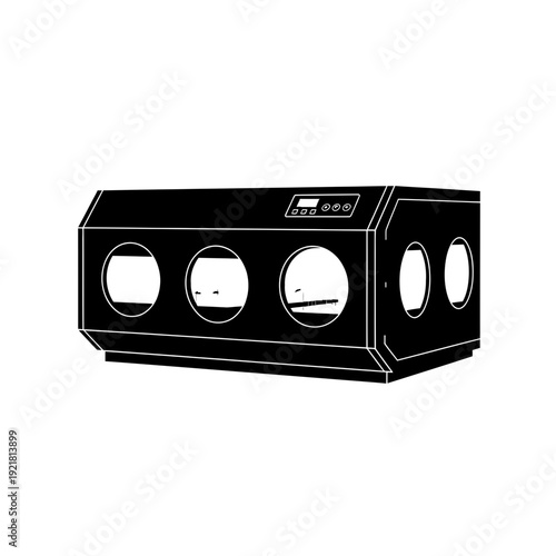 Seed Incubator Controlled Environment Silhouette for Plant Nursery and Agritech Botany