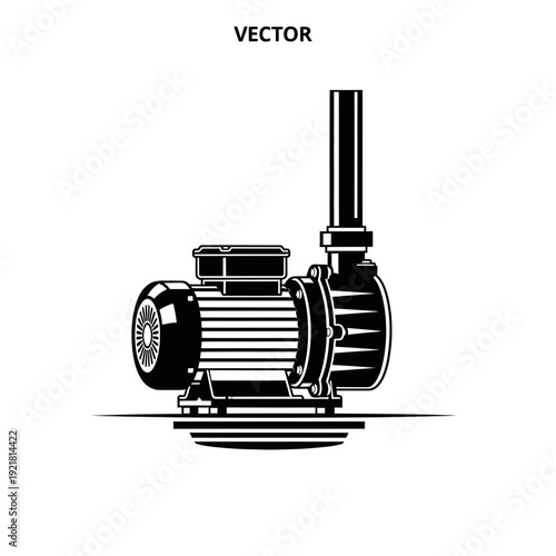 Sump Pump Basement Silhouette for Flood Drainage and Residential Plumbing Services