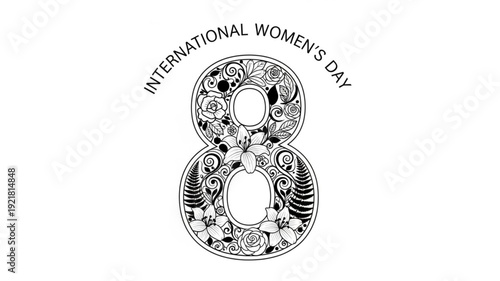 International Womens Day Number 8 Floral Design.