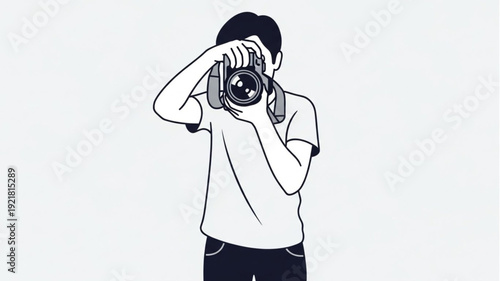 Person holding a camera and taking a picture.