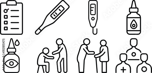 Set of  outline icons related to sleep. Linear icon collection. Editable stroke. Vector illustration, 
