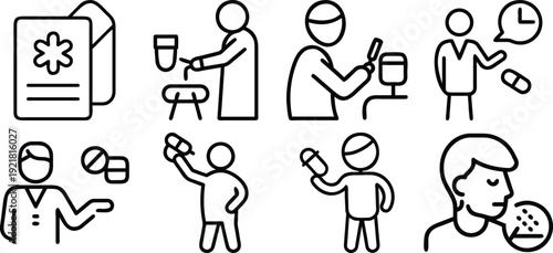 Set of  outline icons related to sleep. Linear icon collection. Editable stroke. Vector illustration, 
