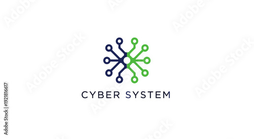 Stylized CYBER SYSTEM corporation corporation identity Page logo template.