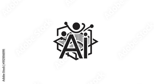 Artificial Intelligence AI Logo Design Concept.