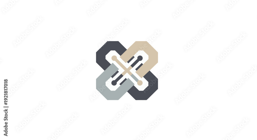 Fototapeta premium Interconnected links forming a knot symbolizing unity and connection.