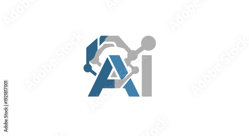 Artificial Intelligence Logo Design Concept with Abstract Shapes.
