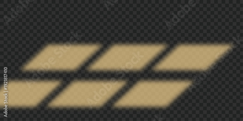 Warm Sunlight Window Pane Shadow Overlay with Transparent Background
