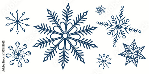 A beautiful collection of intricate snowflakes showcasing nature's unique artistry
