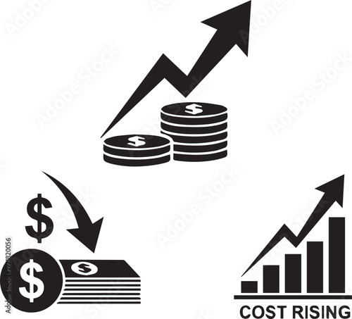 Financial growth and increasing costs concept