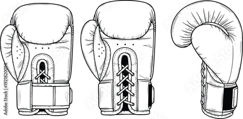 Boxing Gloves Hand Drawn Sketch Vector Illustration
