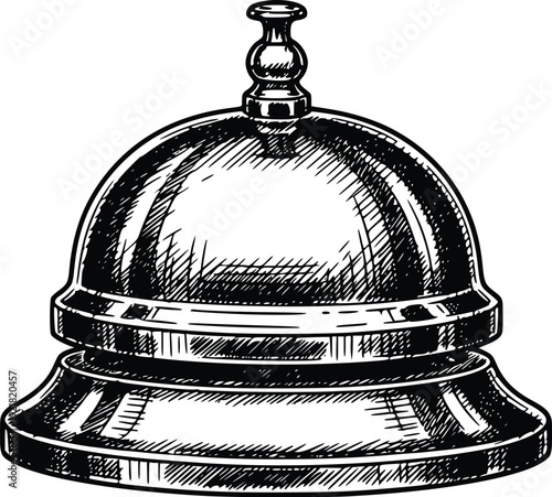 Vintage Hotel Reception Bell Vector Illustration