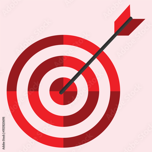 Bullseye target with red arrow hitting center