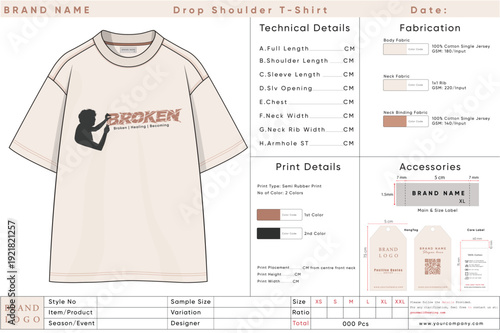 Inspirational “Broken Healing Becoming” Quote T-Shirt Print Design, Flat Vector Illustration