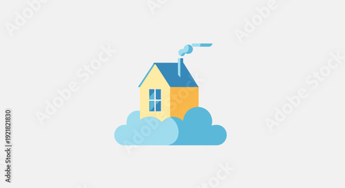 Simple green house icon vector illustration for real estate and property business design