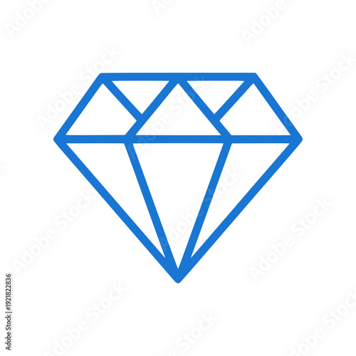 Minimal diamond icon representing luxury, gemstone brilliance, and premium quality. Clean geometric vector suitable for branding, jewelry themes, finance visuals, UI design, and modern digital product
