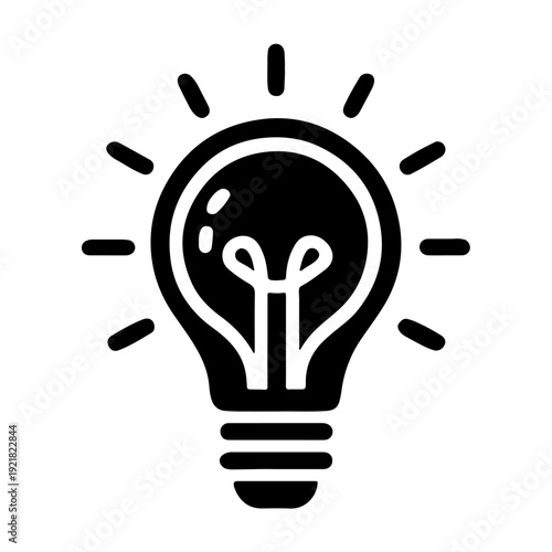 Lighting Electric Lamp Icon vector, Black silhouette icon vector
