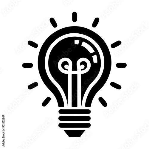 Lighting Electric Lamp Icon vector, Black silhouette icon vector
